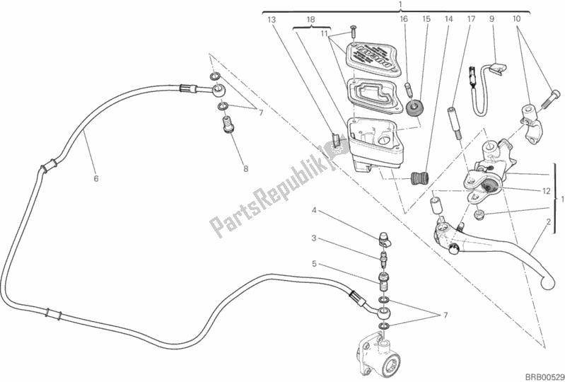 Toutes les pièces pour le Maître-cylindre D'embrayage du Ducati Diavel Xdiavel S 1260 2019